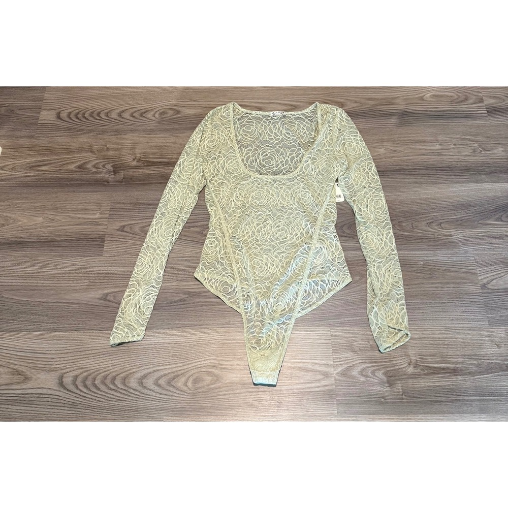 Intimately Free People In My Head Green Moss Lace Bodysuit Womens size Small NWT - Picture 2 of 11